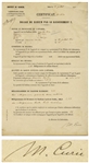 Marie Curie Signed Document From Her Institut du Radium Laboratory -- Curie Signs Off on an Experiment in Her Lab